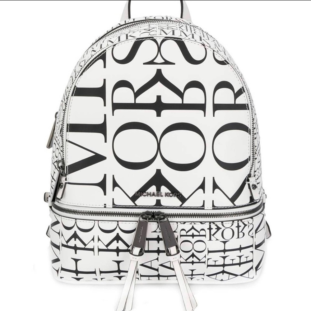 NEW Michael Kors Newsprint Rhea Backpack